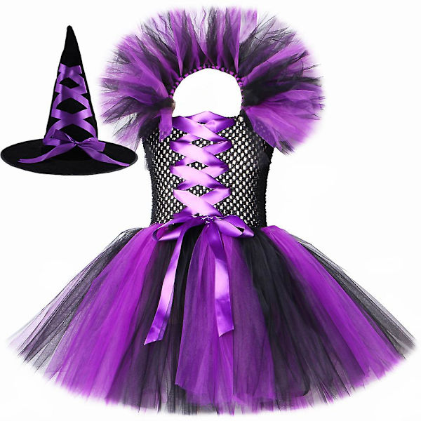 Tutu Heksekostyme for Jenter, Halloween Karneval Kostyme 2pcs 6T 7T