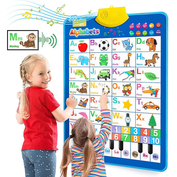 Elektronisk veggplakat Interaktivt alfabet Småbarn Førskole Pedagogiske spill Læringsaktiviteter for barn Bursdagsgaver Leker Alphabets