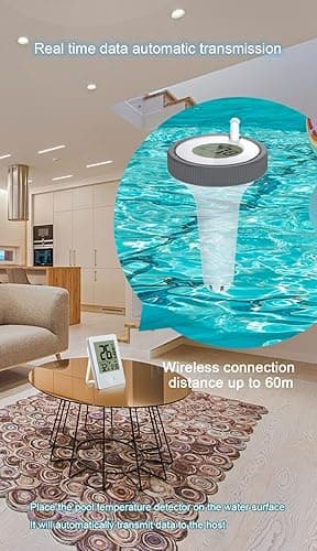 Flydende pooltermometer måler, digitalt pooltermometer med LCD-skærm med udendørs pooltermometer indendørs til akvarium, spa, fiskedam