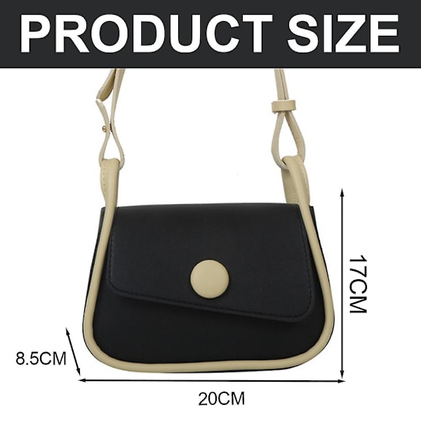 Ny Trend Mode Simpel Skuldertaske Fritid Pendler Kunstlæder Skuldertaske black
