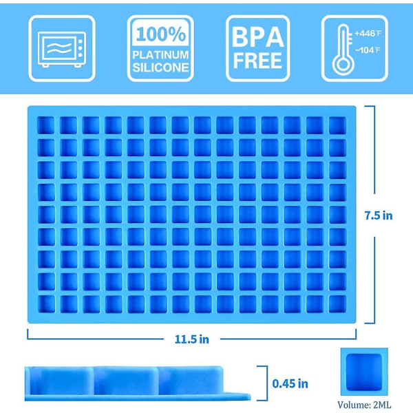 Kvadratiska silikonformar för godis - Miniformer i silikon för hårt godis, choklad