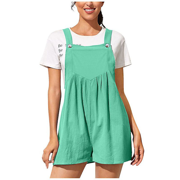 Dam ärmlös justerbar overall jumpsuit Green M