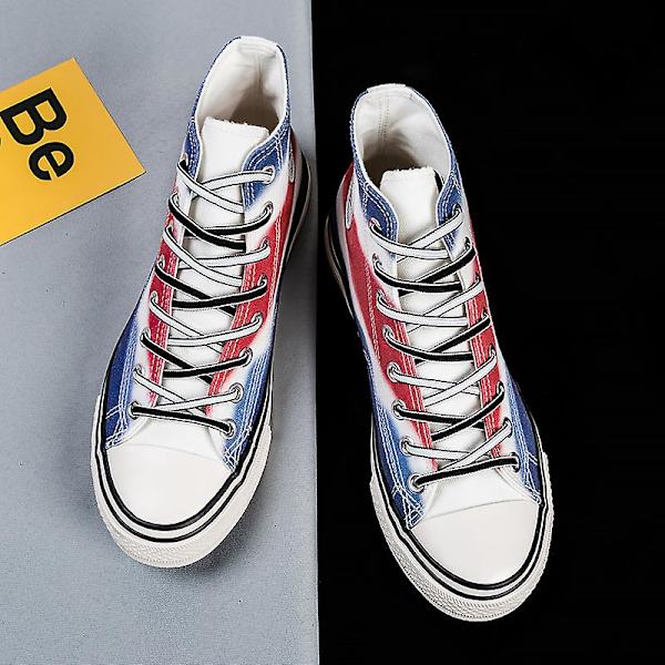 Herr Canvas Skor Mode Sneakers Låg Topp Tennis Skor Snörning Casual Skor 3D8768-1 Red EU 43
