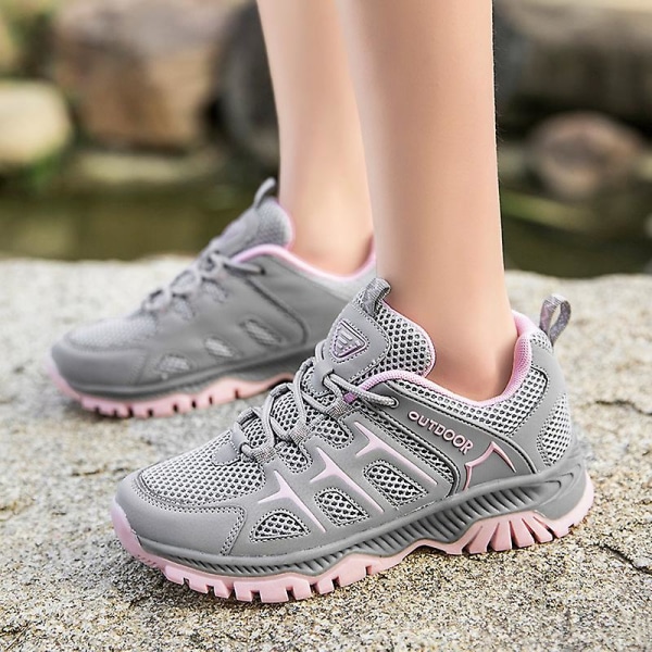 Damesko Lav Ankel Fritidssko For Utendørs Sti Vandring Trekking Gåing 3Ds2101 Pink EU 38