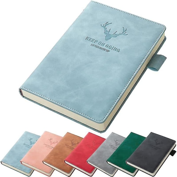 A5 Läder Ruled Notebook Elegant Business Notebook/anteckningsblock, Journal Med Pen Loop, 180 Ark Papper Perfekt För Kontor Skola Hem (ljusblå)