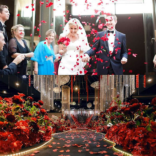 3000 st konstgjorda rosenblad för alla hjärtans dag, bröllop, fest och blomsterdekoration red