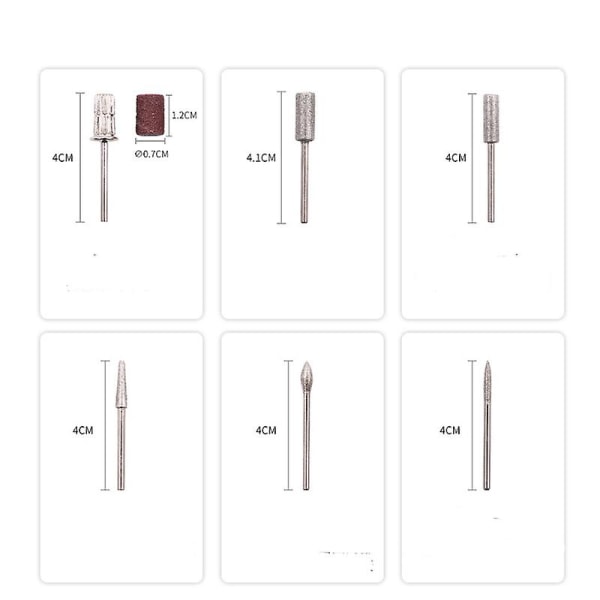 Elektrisk nagelfil borrbar manikyr pedikyr maskin set Silver