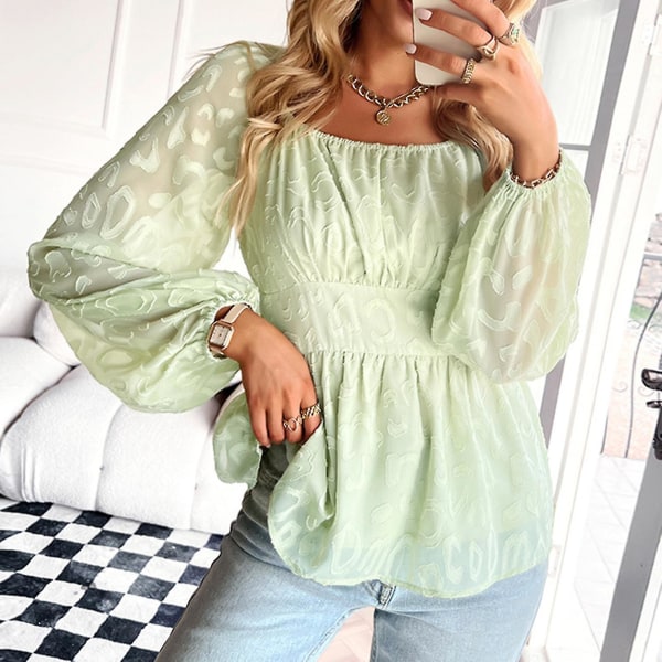 Ensfarvet Langærmet Top 4 Størrelser Vælg S/m/l/xl Velegnet Til Kvinder Casual Hverdag S White
