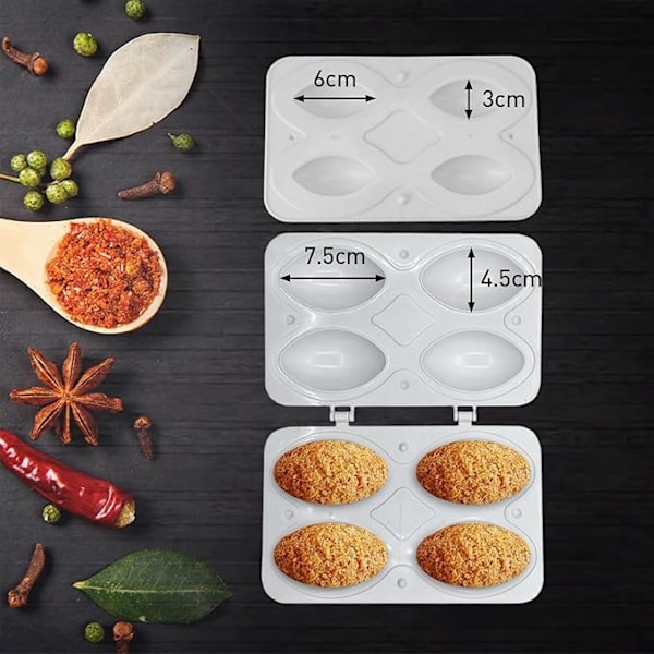 2 stycken Kibbeh Maker 4 rutnät plast köttbollar formar processor manuell hackstekning kibbeh rullar form för friterad