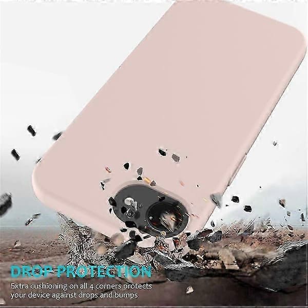 Kompatibelt Skal för Iphone 16e, Fallsäkert Flytande Silikon Mjukt Foder Baksida Telefonskydd Pink