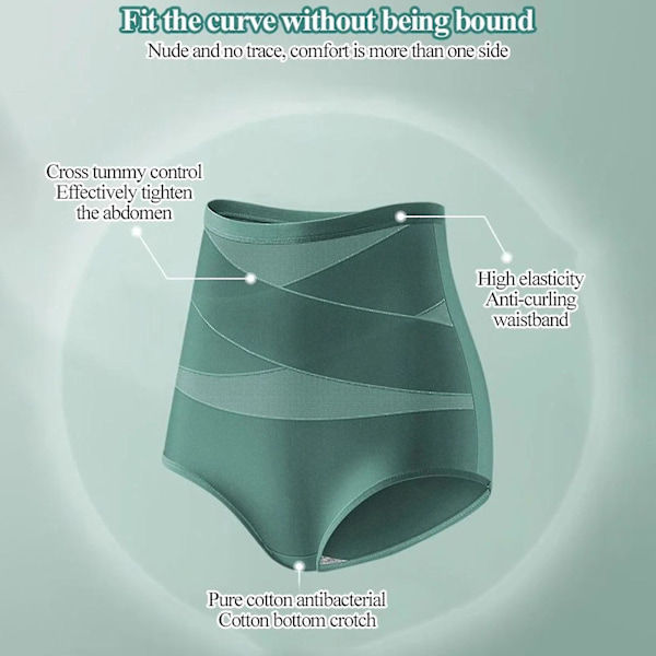 Kvinnors Butts Lifter Shapewear Hög Midja Tummys Kontroll Body Shaper Trosor XL Green