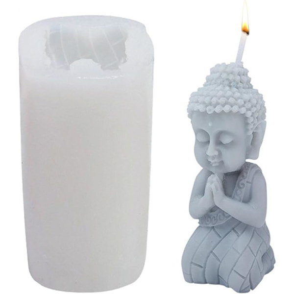 Buddha silikone lysform – kreative lysforme til lysfremstilling – gør-det-selv-tilbehør til fremstilling af lotionbar, bivoks