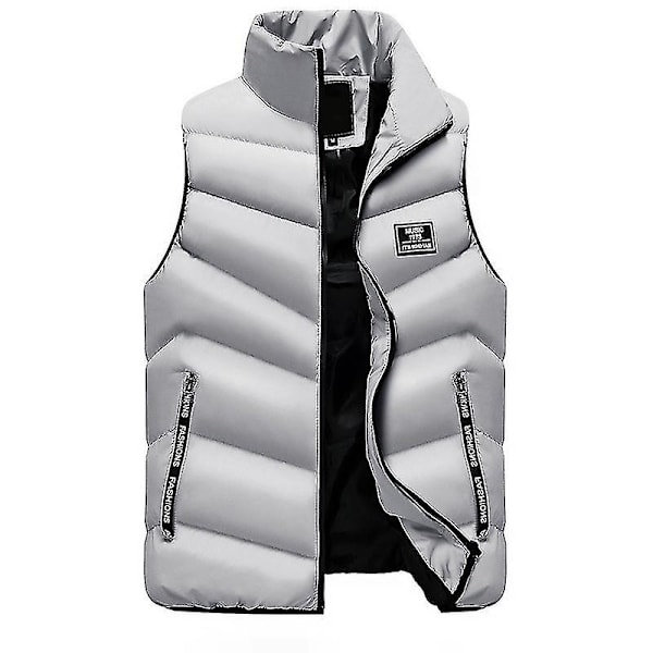 Herr Vinter Väst Dragkedja Ståkrage Dunväst Herr Ytterkläder Ärmlös Herr Väst 2XL Dark Blue