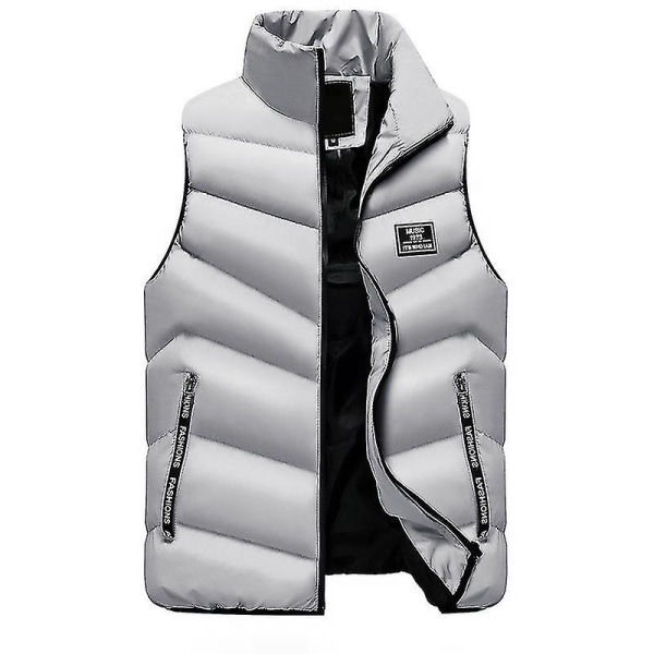 Herr Vinter Väst Dragkedja Ståkrage Dunväst Man Ytterkläder Ärmlös Herr Väst 4XL Black