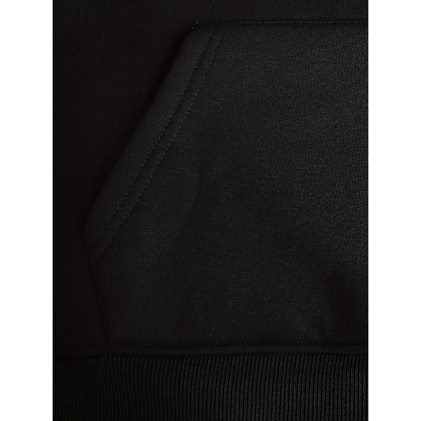 Solid Kangaroo Pocket Hettegenser, Casual Langermet Hettegenser For Høst & Vinter, Dameklær black L