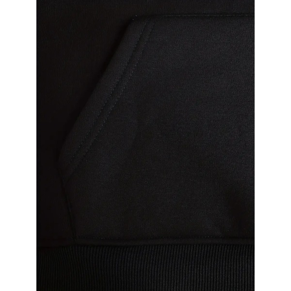 Solid Kangaroo Pocket Hoodie, Casual Långärmad Hoodie För Höst & Vinter, Damkläder black 4XL
