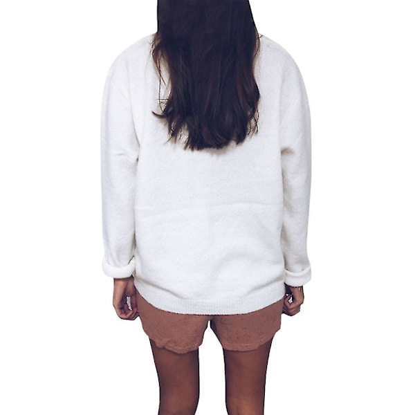 Kvinnor V-hals Långärmad Jackor Dam Hollow Knapp Jackor Casual Toppar Ny XL C