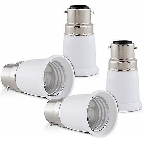 4x Sokkeladapter - B22 til E27 Sokkelomformer - Bajonettbase Lampeholderadapter for Halogen LED-pære