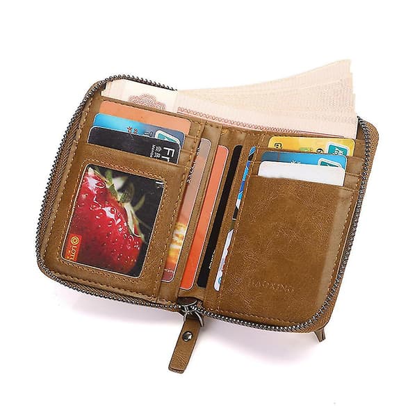 Retro Herre Kort Pung Business Pengeklips Multifunktionel Stor Seddelposition Gray
