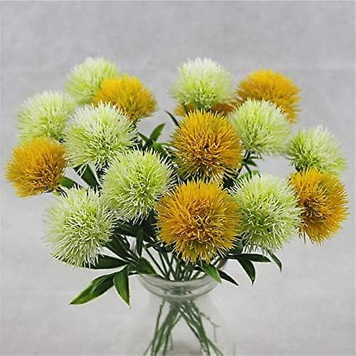 10-pack maskros konstgjorda blommor växter bukett plastblomma för heminredning/bröllopsdekor White