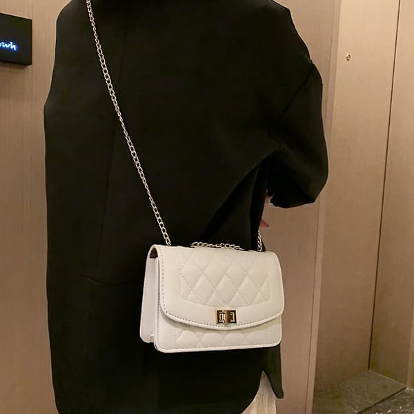Retro Klassisk Handväska Koppling Modeväska Axelväska white