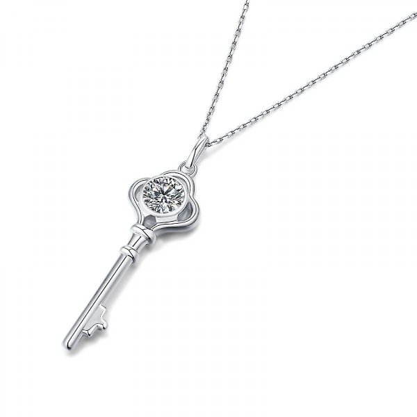 925 Sterling Sølv Halskæde Til Kvinder, 1ct D Farveløs Moissanite Halskæde Rund Brilliant Slebet Solitaire Vedhæng Halskæde, Smykker Fødselsdagsgave Til