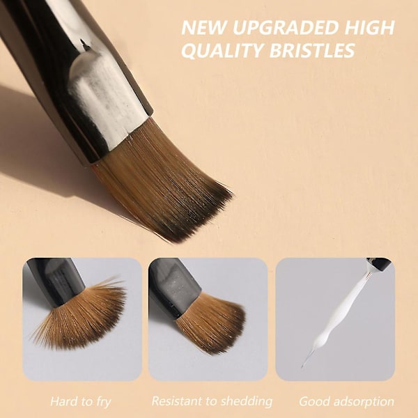 Nagelkonstborstar Set, Nagel Gel Polish Målningsborste Ritpenna, För Manikyr Salong Diy Hemma coffee quantity 9pcs