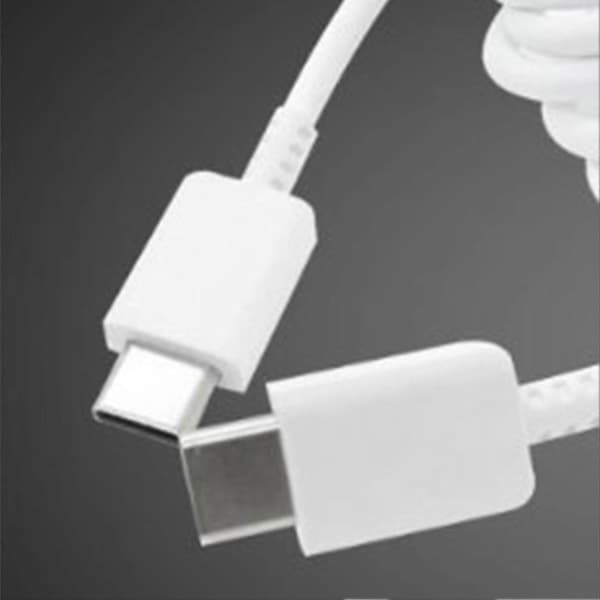 Typ C till Typ C Kabel PD Snabbladdning Flexibel Typ C Datakabel för Android för Note 10 Telefon 1m Vit
