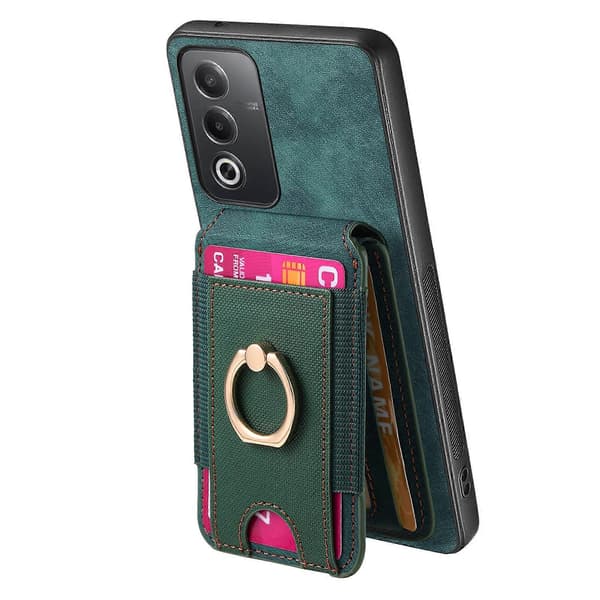 Retro Stand Kort Etui Til OPPO Find X5 Pro Green