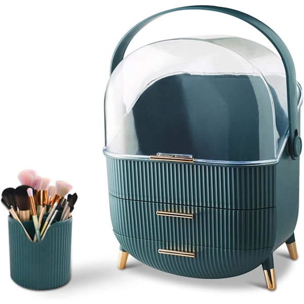 Multifunktionel Makeup Taske Støvtæt Kosmetik Opbevaringsboks, Kosmetik Hudplejeprodukter Smykke Organizer Taske Afslutningsboks Soveværelse Badeværelse Skrivebord,
