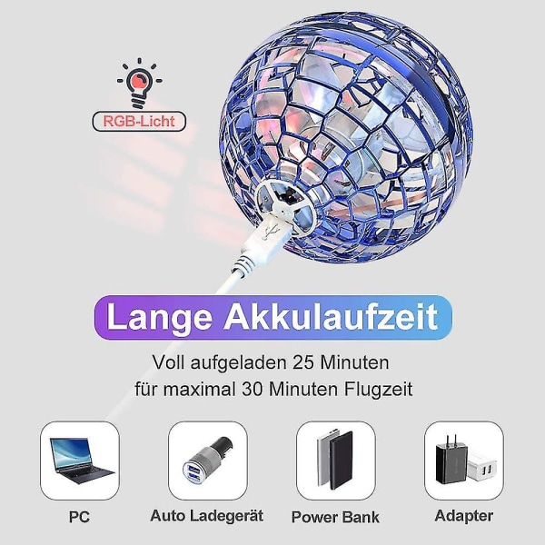 Flugball Mini Drone, Orb Leker for Barn LED Lysende Flygende Leker Gaver til Gutter Jenter