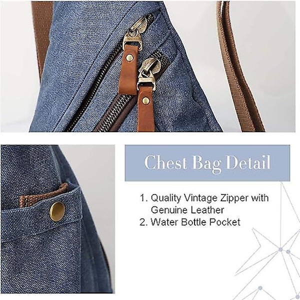 Canvas Sling Taske - Lille Crossbody Rygsæk Skuldertaske Casual Daypack Rygsæk Til Mænd Kvinder