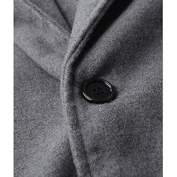 Herre Casual Trenchcoat Slim Fit Lang Jakke Overfrakke Grey L