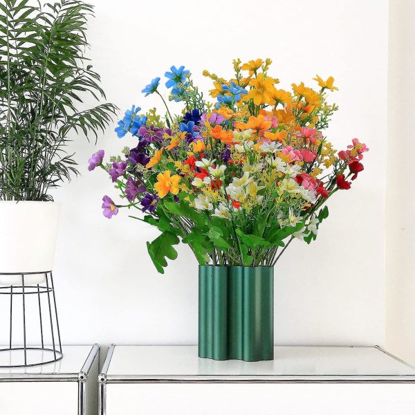 10 st konstgjorda blommor, sidenväv falska falska prästkragar vilda blommor