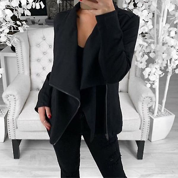 Naisten vino vetoketjullinen neulepusero pitkähihainen rento toppi uusi naisten neule 2XL B