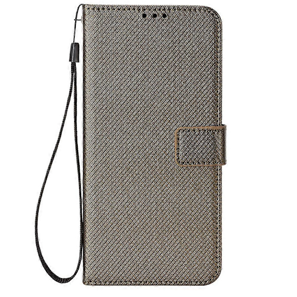 För ZTE Blade A32 Diamanttextur Läder Telefonfodral Brown