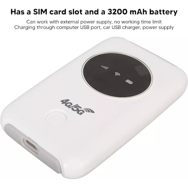 4G LTE WiFi-modem, WiFi Hotspot Mobile WiFi 5G Router med SIM-kort