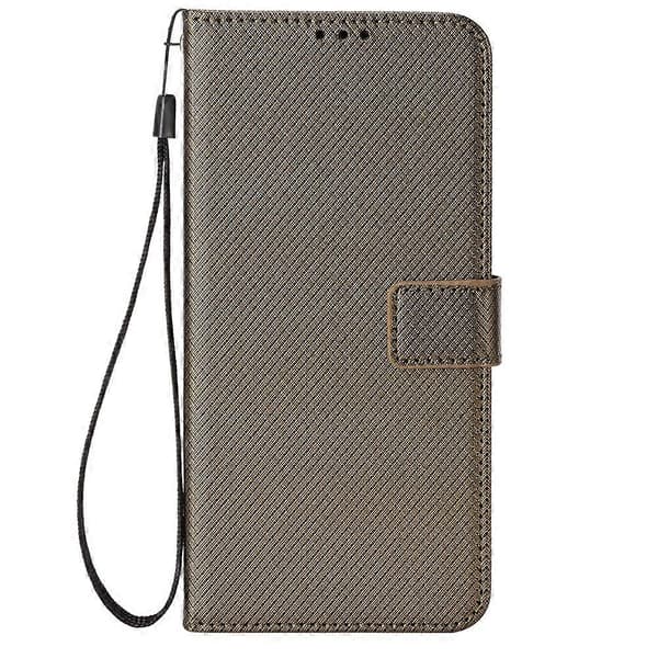 Timanttikuvioinen nahkainen puhelinkotelo Brown For Doogee Note 58 / Note 58 Pro