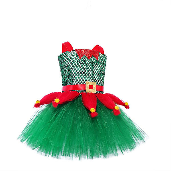 Tyttöjen mekko joulu Joulupukin hattu pitkähihainen juhlamekko L