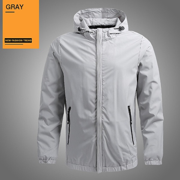 Vår Höst Herr Streetwear Oversize Lös Cardigan Jacka För Löpning Promenader Camping Gray 4XL