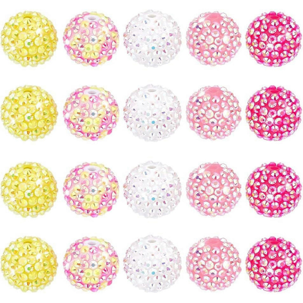 Bubbelgum Pärlor 20st Blandade Färger Chunky Pärlor Resin Strass Pärlor Stora Akryl Lösa Pärlor