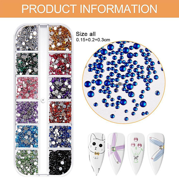 Krystaller Flatback Rhinestones til Negle Telefon Dekorationer Håndværk DIY style 2
