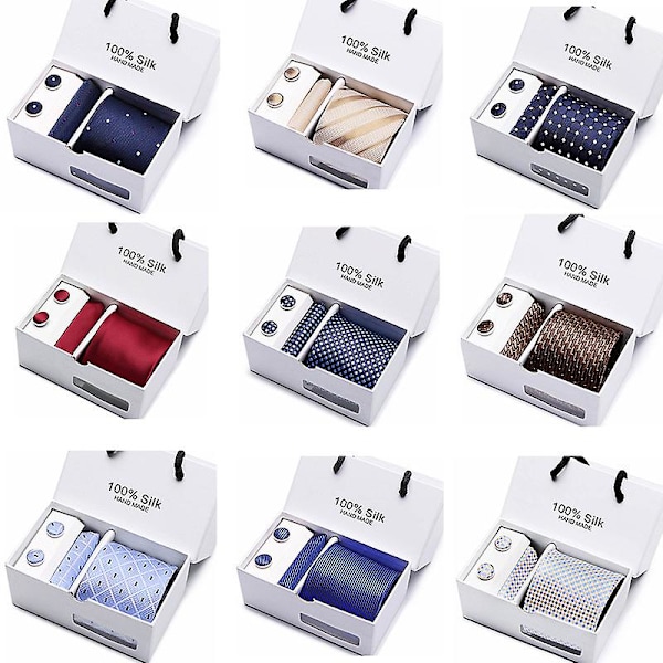 Miesten solmio lahjapakkaus 5-osainen puku solmioryhmä bisnes muodollinen hääsolmio B01