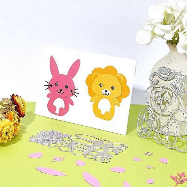 Tecknade Djur Skärande Dies Hjort Panda Björn Kanin Skärande Dies Stenciler för DIY Scrapbooking Jul Födelsedagskort Tillverkning Album Kuvert Dekoration
