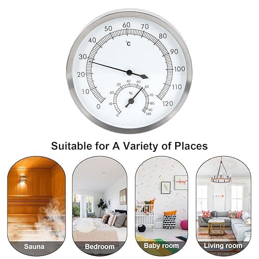 Analog termohygrometer, 2 i 1, termometer, hygrometer, termo-hygrometer, utrustningstillbehör för hem, kontor, trädgård, bastu inomhus