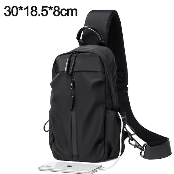 Sling Bag Ryggsäck Lättvikt Resistent Liten Bröst Axel Crossbody Väskor black