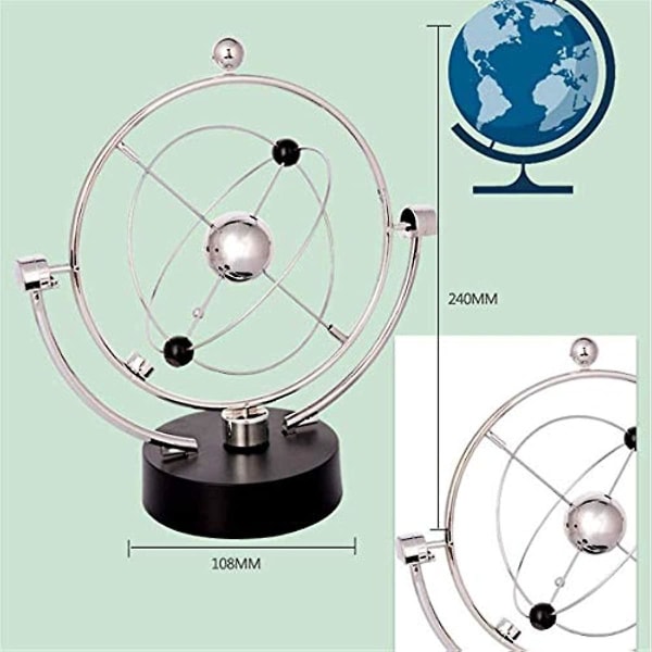 Aoopoo Globe Orbit Spinner - Kinetisk Orbital Roterende Fysik Videnskabslegetøj Gadget Ideel Til Alle Kontorer Hjem Soveværelse Dekoration Skrivebordsglobus