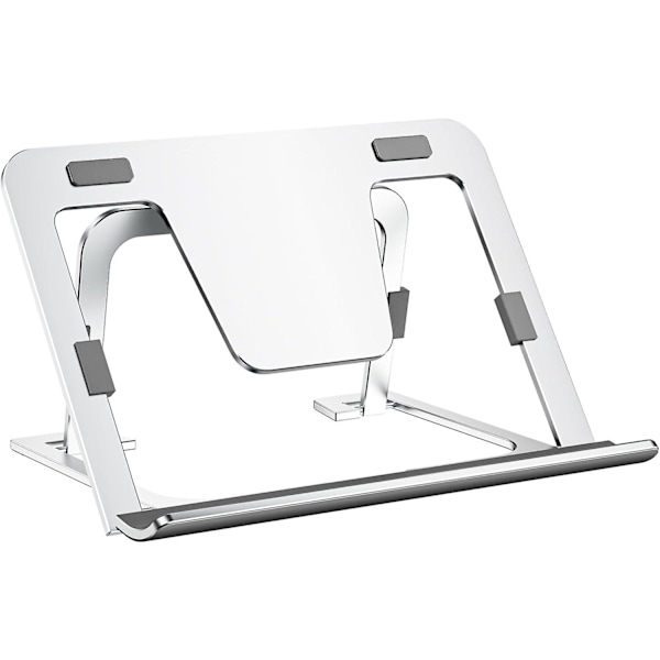Ohut kannettava alumiininen tabletin pidike työpöydälle, yhteensopiva iPad Pro/Air/Mini, Samsung Tab, Surface Pro, Kindle Fire (7-13\") kanssa (Hopea)