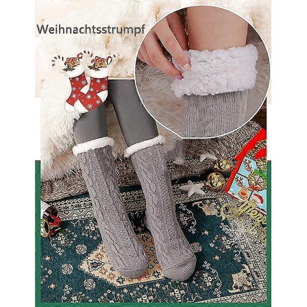 Dam Cuddle Socks Varma Halksockor Halkfria Tofflor Tjocka Strumpor Vinterstugstrumpor Present Fluffiga Julstrumpor