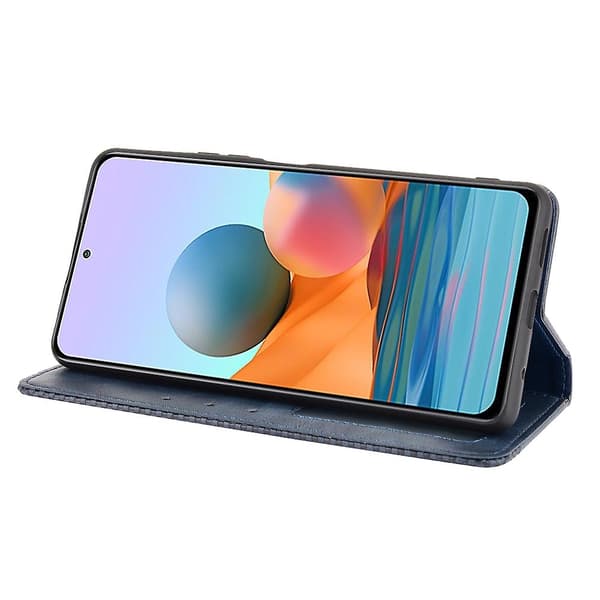 Closure Vintage Telefon Coverpung Læder Etui til Xiaomi Note 10 Pro 4G/Note 10 Pro Max 4G Blue Style D Xiaomi Redmi Note 10 P